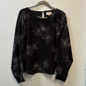 Black Floral Women's Top